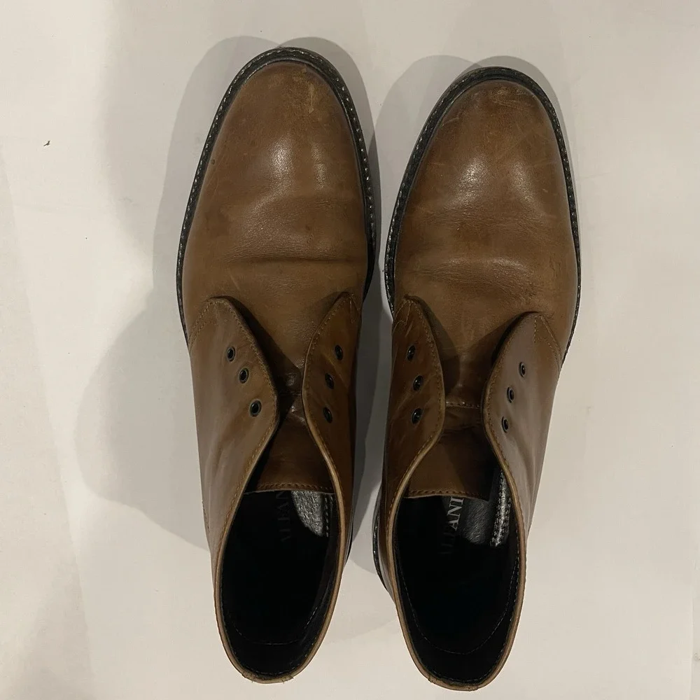 Alfani Lombard Brown Leather Chukka Boots Men's Size 9M Casual‎ Work